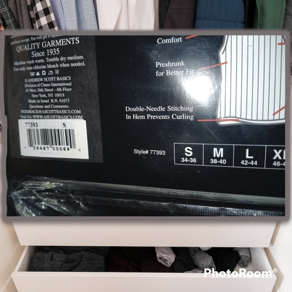 🤑5/$12! NIP 3 Pack Andrew Scott Basics White Designer Rib Athletic Tank S 34-36 - Picture 4 of 7